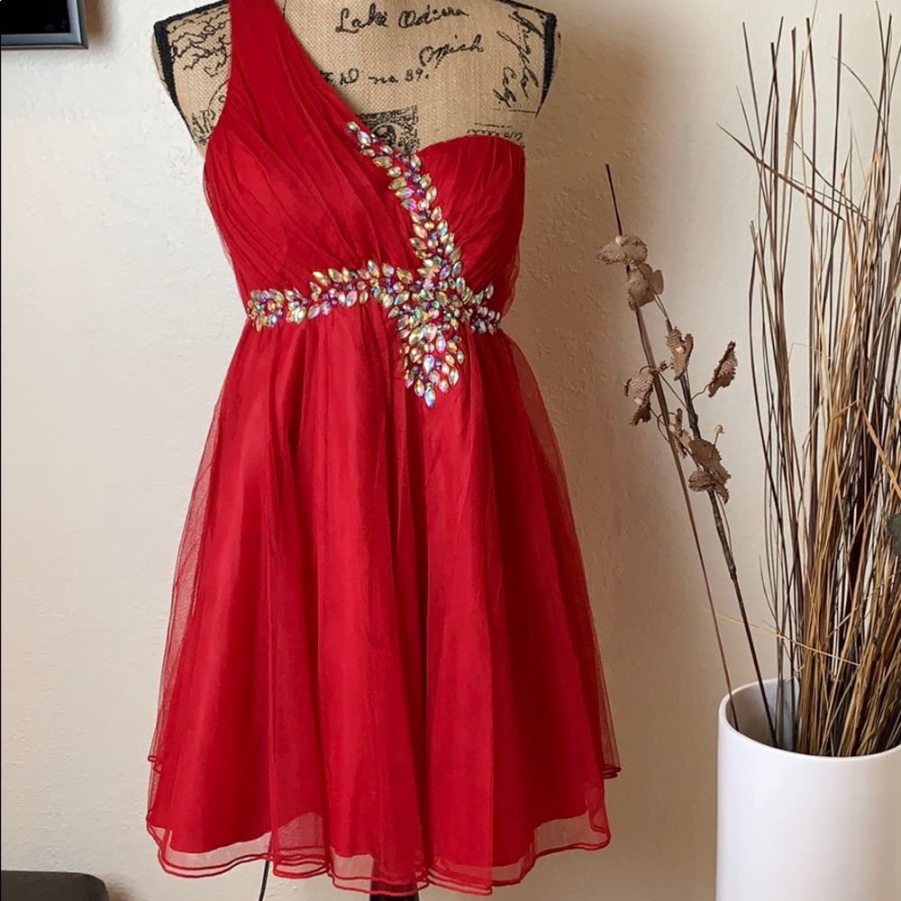 Sequin Hearts Short Prom Dress